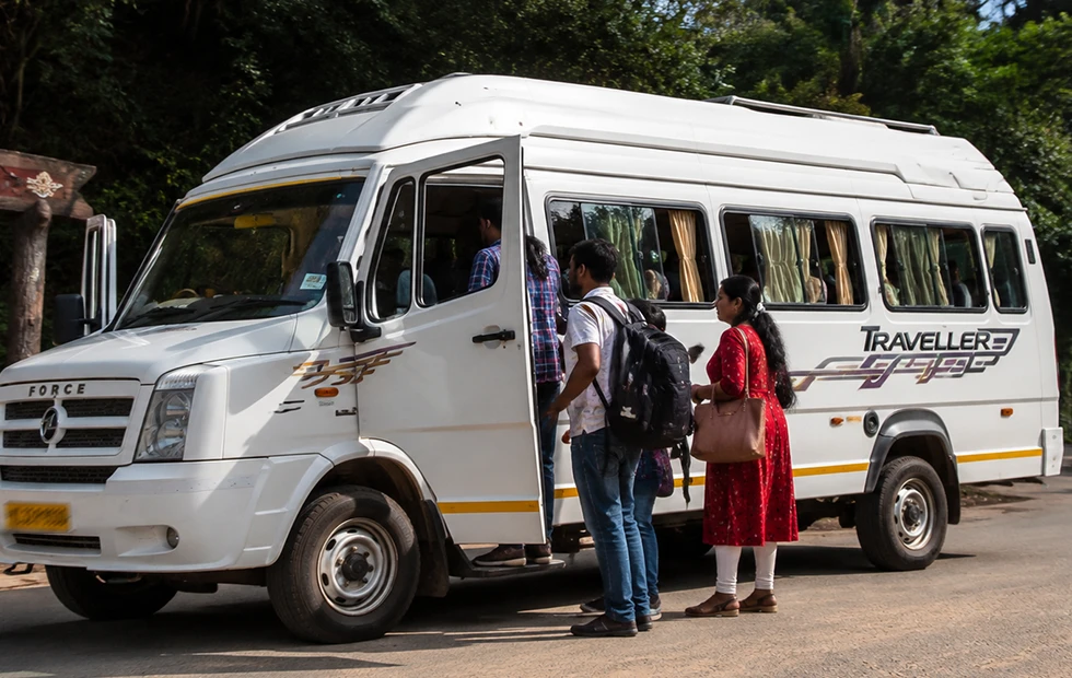 18 seater tempo traveller booked for a multi day group tour from Coimbatore
